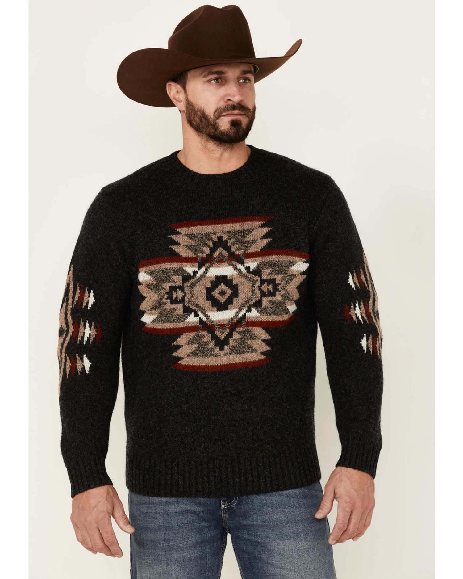 Pendleton Men's Shetland Wool Washable Crew Sweater - Heather Black 5 Pendleton Men's Shetland Wool Washable Crew Sweater - Heather Black - Image 3