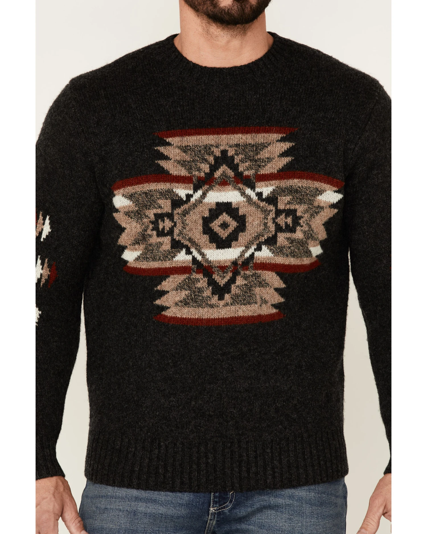 Pendleton Men's Shetland Wool Washable Crew Sweater - Heather Black 4 Pendleton Men's Shetland Wool Washable Crew Sweater - Heather Black - Image 2