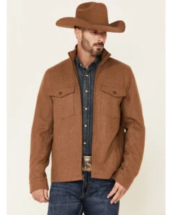 Powder River Outfitters Men's Solid Tan Zip-Front Wool Jacket 9 Powder River Outfitters Men's Solid Tan Zip-Front Wool Jacket -Western Cowboy Equipment Store 2000345236 280 P1