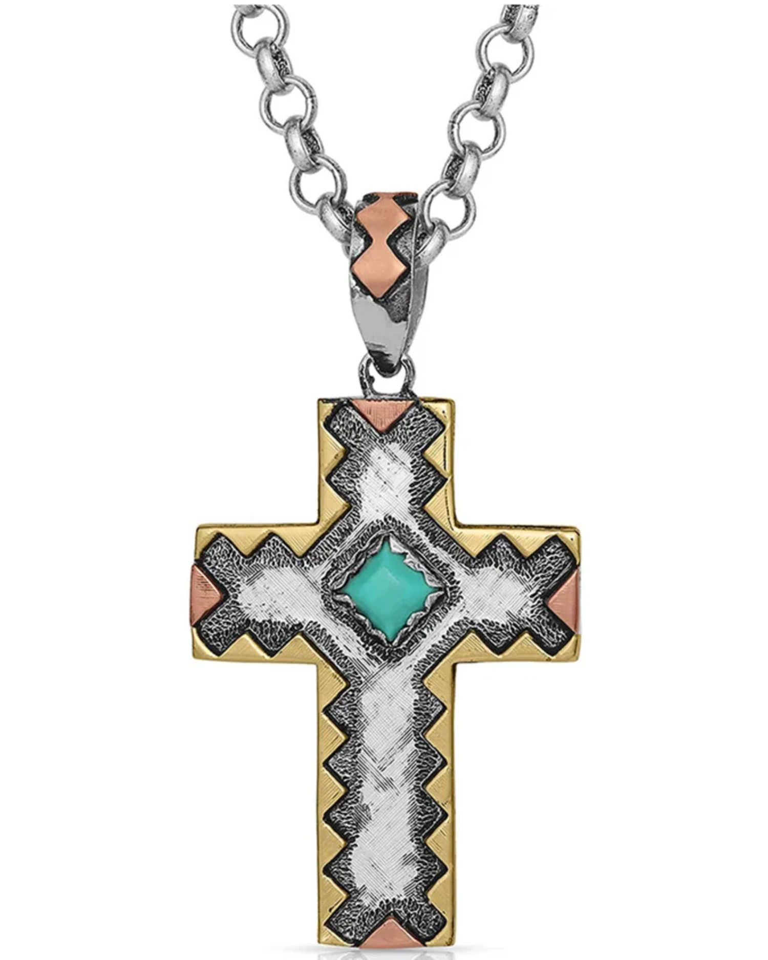 Montana Silversmiths Women's Antiqued Serrated Cross Necklace 3 Montana Silversmiths Women's Antiqued Serrated Cross Necklace
