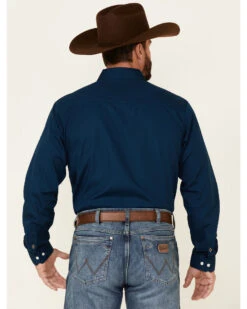 Cinch Men's Modern Fit Solid Navy Long Sleeve Button-Down Western Shirt 8 Cinch Men's Modern Fit Solid Navy Long Sleeve Button-Down Western Shirt -Western Cowboy Equipment Store 2000345900 400 P4