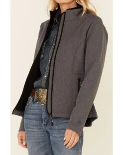Roper Women's Heather Gray Fleece Zip-Front Softshell Jacket 9 Roper Women's Heather Gray Fleece Zip-Front Softshell Jacket -Western Cowboy Equipment Store 2000346314 020 P3