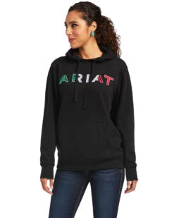 Ariat Women's Black R.E.A.L Mexico Embroidered Logo Pullover Hoodie - Plus 7 Ariat Women's Black R.E.A.L Mexico Embroidered Logo Pullover Hoodie - Plus -Western Cowboy Equipment Store 2000347975 001 P1