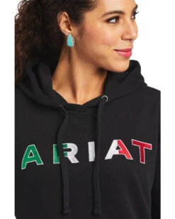 Ariat Women's Black R.E.A.L Mexico Embroidered Logo Pullover Hoodie - Plus 8 Ariat Women's Black R.E.A.L Mexico Embroidered Logo Pullover Hoodie - Plus -Western Cowboy Equipment Store 2000347975 001 P2