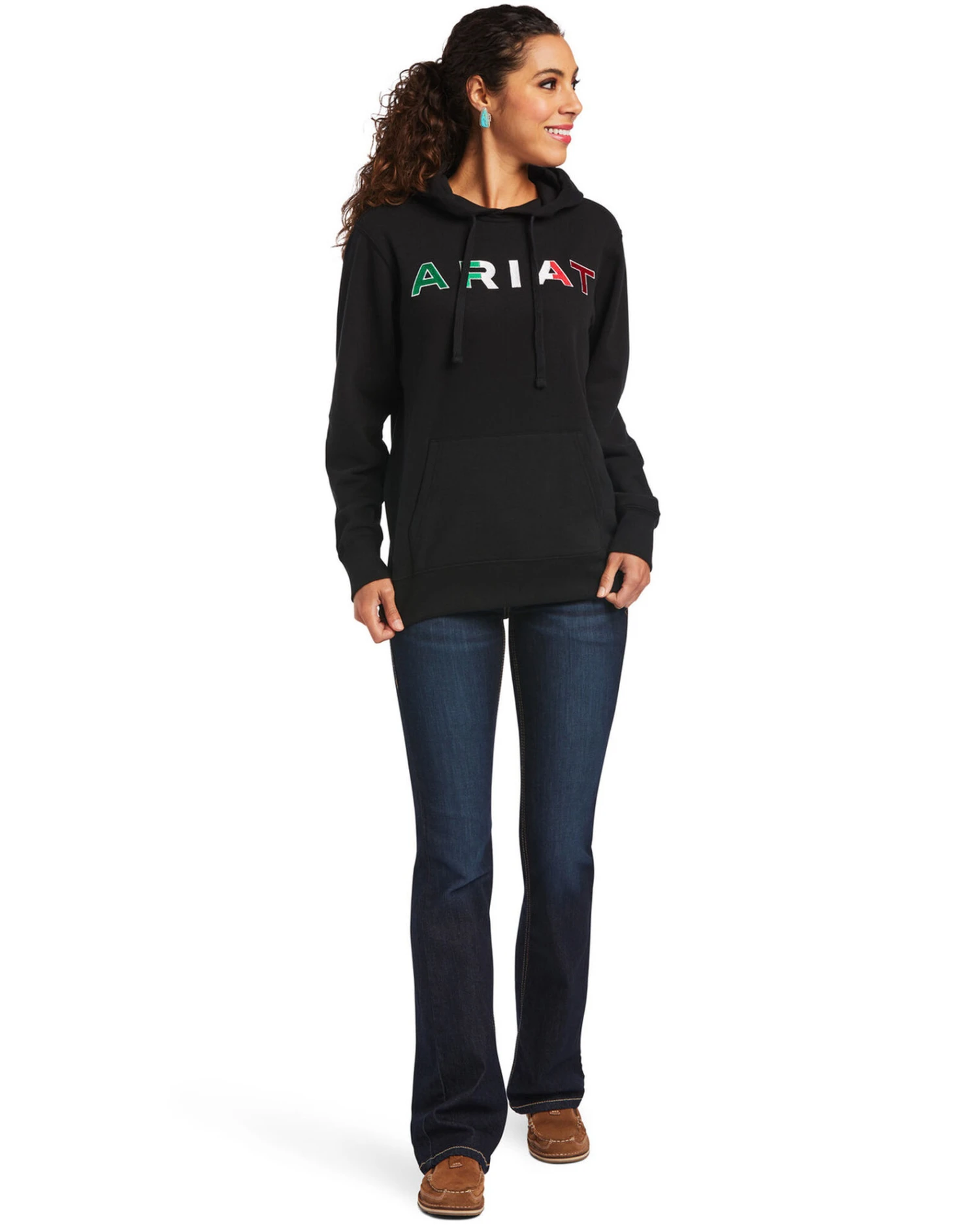 Ariat Women's Black R.E.A.L Mexico Embroidered Logo Pullover Hoodie - Plus 6 Ariat Women's Black R.E.A.L Mexico Embroidered Logo Pullover Hoodie - Plus - Image 4