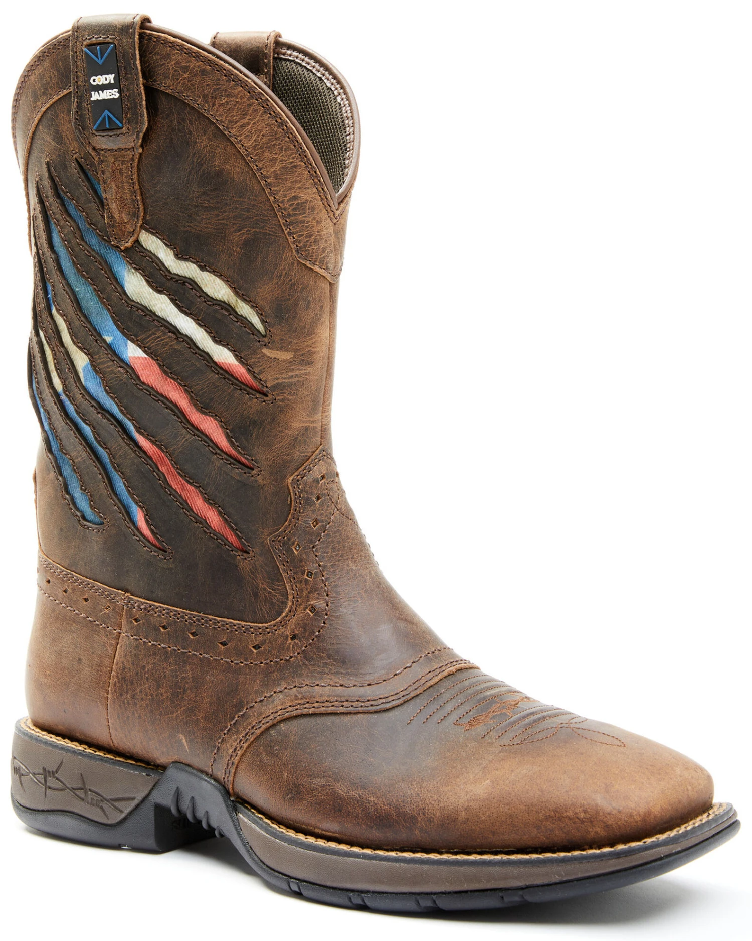 Brothers & Sons Men's Texas Flag Lite Western Performance Boots - Broad Square Toe 6 Brothers & Sons Men's Texas Flag Lite Western Performance Boots - Broad Square Toe - Image 4
