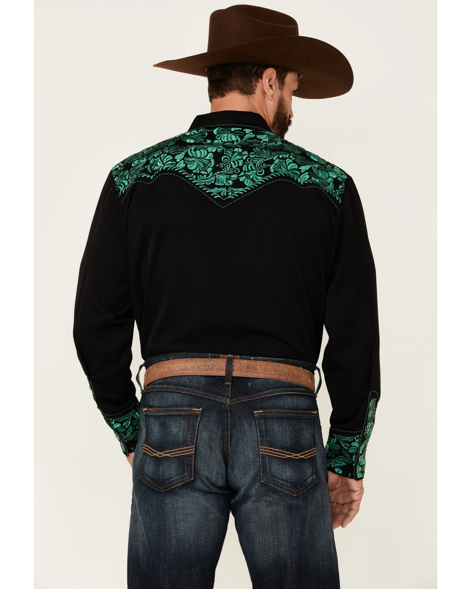 Scully Men's Embroidered Gunfighter Long Sleeve Pearl Snap Western Shirt 5 Scully Men's Embroidered Gunfighter Long Sleeve Pearl Snap Western Shirt - Image 3