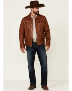 Scully Men's Tan Leather Button-Front Trucker Jacket 8 Scully Men's Tan Leather Button-Front Trucker Jacket -Western Cowboy Equipment Store 2000350085 280 P2