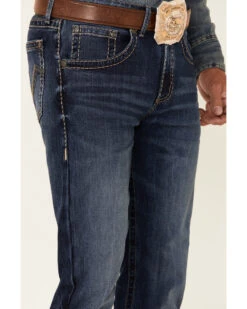 Rock 47 By Wrangler Men's Horizon Dark Wash Stretch Slim Bootcut Jeans 8 Rock 47 By Wrangler Men's Horizon Dark Wash Stretch Slim Bootcut Jeans -Western Cowboy Equipment Store 2000350738 400 P2