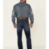 Rock 47 By Wrangler Men's Horizon Dark Wash Stretch Slim Bootcut Jeans 1 Rock 47 By Wrangler Men's Horizon Dark Wash Stretch Slim Bootcut Jeans -Western Cowboy Equipment Store 2000350738 400 P3