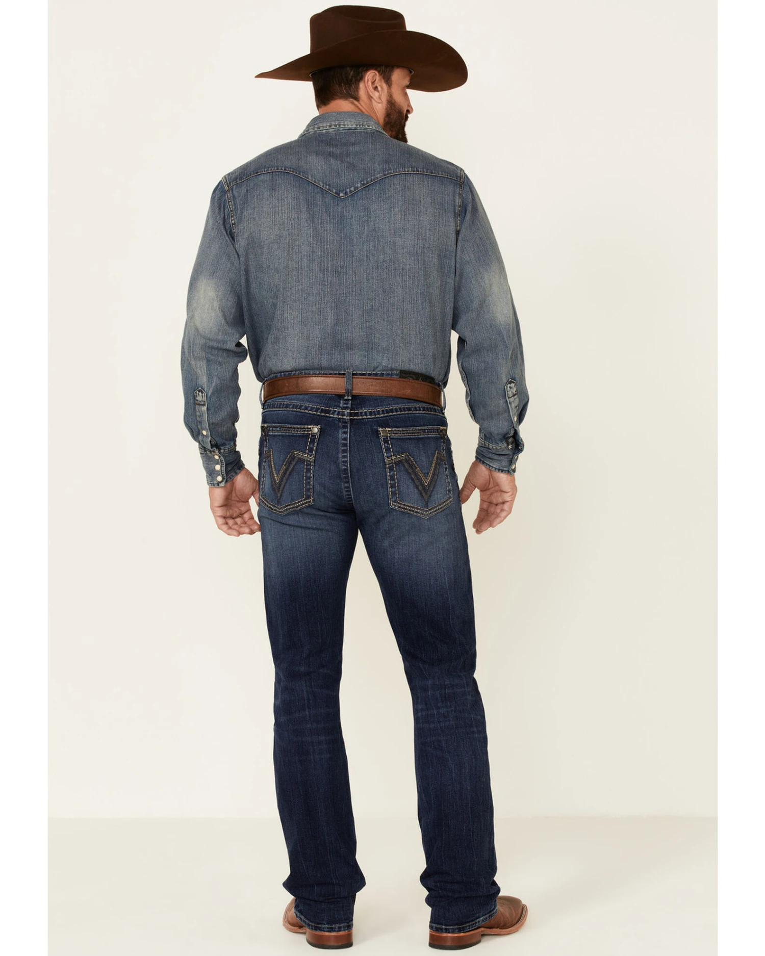 Rock 47 By Wrangler Men's Horizon Dark Wash Stretch Slim Bootcut Jeans 3 Rock 47 By Wrangler Men's Horizon Dark Wash Stretch Slim Bootcut Jeans