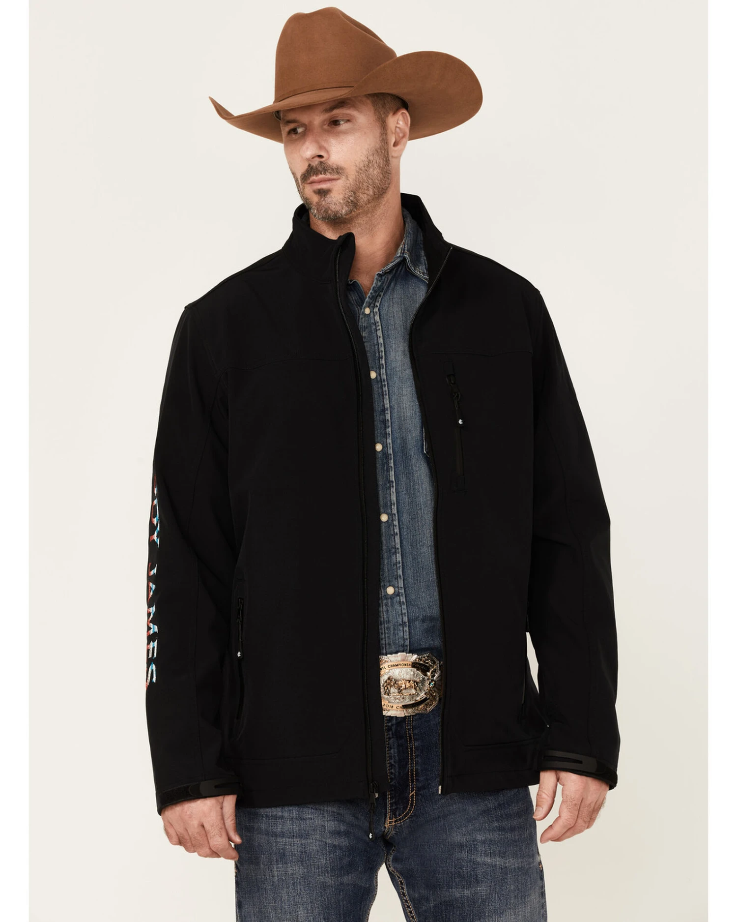 Cody James Core Men's Serape Logo Sleeve Zip-Front Steamboat Jacket 5 Cody James Core Men's Serape Logo Sleeve Zip-Front Steamboat Jacket - Image 3