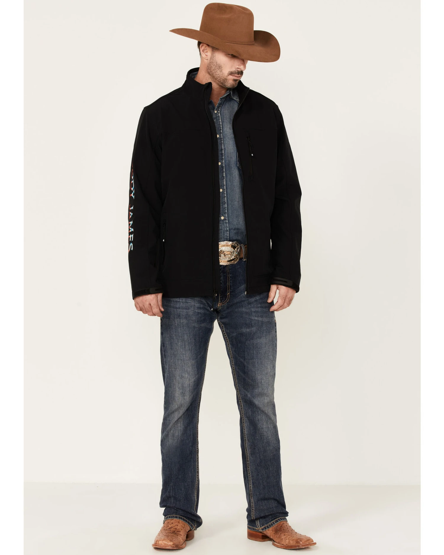 Cody James Core Men's Serape Logo Sleeve Zip-Front Steamboat Jacket 4 Cody James Core Men's Serape Logo Sleeve Zip-Front Steamboat Jacket - Image 2