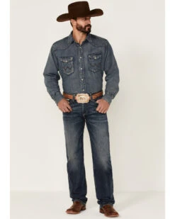 Rock & Roll Denim Men's Dark Wash Revolver Stretch Slim Straight Jeans 8 Rock & Roll Denim Men's Dark Wash Revolver Stretch Slim Straight Jeans -Western Cowboy Equipment Store 2000351109 400 P1