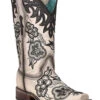 Corral Women's White Overlay Western Boots - Square Toe