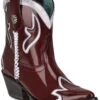 Corral Women's Burgundy Embroidery Western Booties - Pointed Toe