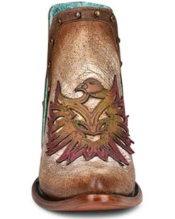 Corral Women's Tan Overlay & Studs Fashion Booties - Medium Toe 8 Corral Women's Tan Overlay & Studs Fashion Booties - Medium Toe -Western Cowboy Equipment Store 2000351170 280 P3