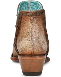 Corral Women's Tan Overlay & Studs Fashion Booties - Medium Toe 9 Corral Women's Tan Overlay & Studs Fashion Booties - Medium Toe -Western Cowboy Equipment Store 2000351170 280 P4