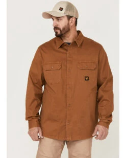 Hawx Men's Brawlins Weathered Bedford Button-Down Cord Work Shirt Jacket