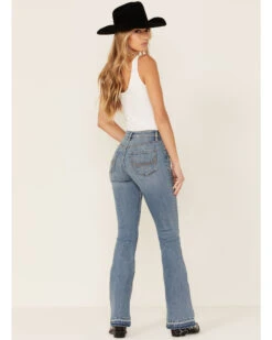 Idyllwind Women's Medium Wash Old West High Risin' Released Hem Flare Jeans 7 Idyllwind Women's Medium Wash Old West High Risin' Released Hem Flare Jeans -Western Cowboy Equipment Store 2000352047 420 P4