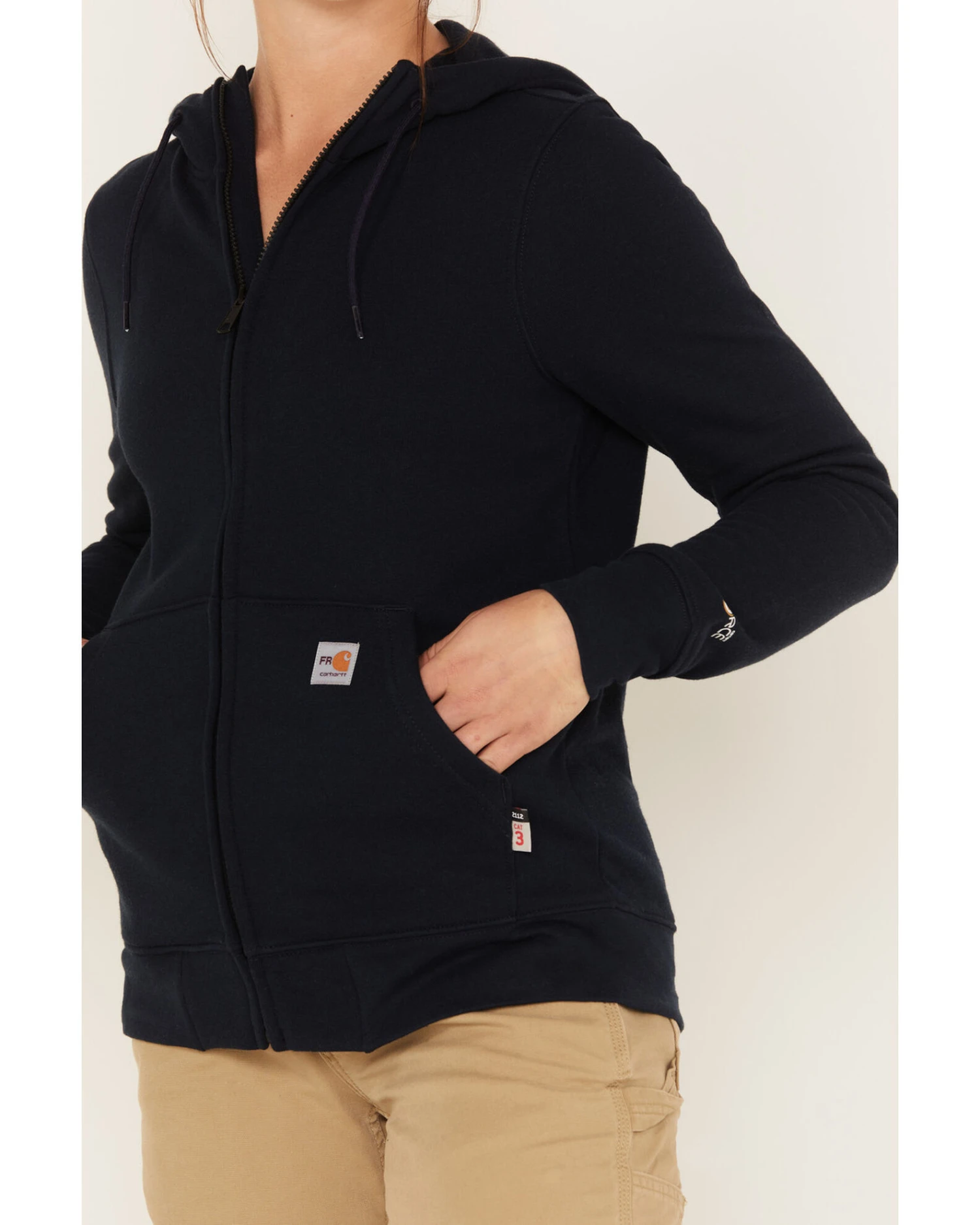 Carhartt Women's Force FR Relaxed Fit Zip Front Sweatshirt Work Hoodie 3 Carhartt Women's Force FR Relaxed Fit Zip Front Sweatshirt Work Hoodie