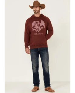 Stetson Men's Red Mineral Wash Distressed Eagle Graphic Hooded Sweatshirt 8 Stetson Men's Red Mineral Wash Distressed Eagle Graphic Hooded Sweatshirt -Western Cowboy Equipment Store 2000354136 400 P2