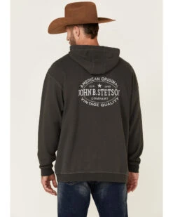 Stetson Men's Gray Vintage Logo Back Graphic Hooded Sweatshirt 8 Stetson Men's Gray Vintage Logo Back Graphic Hooded Sweatshirt -Western Cowboy Equipment Store 2000354142 020 P4