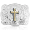 Montana Silversmiths Women's Simple Scalloped Silver Golden Faith Buckle 2 Montana Silversmiths Women's Simple Scalloped Silver Golden Faith Buckle -Western Cowboy Equipment Store 2000355702 040 P1