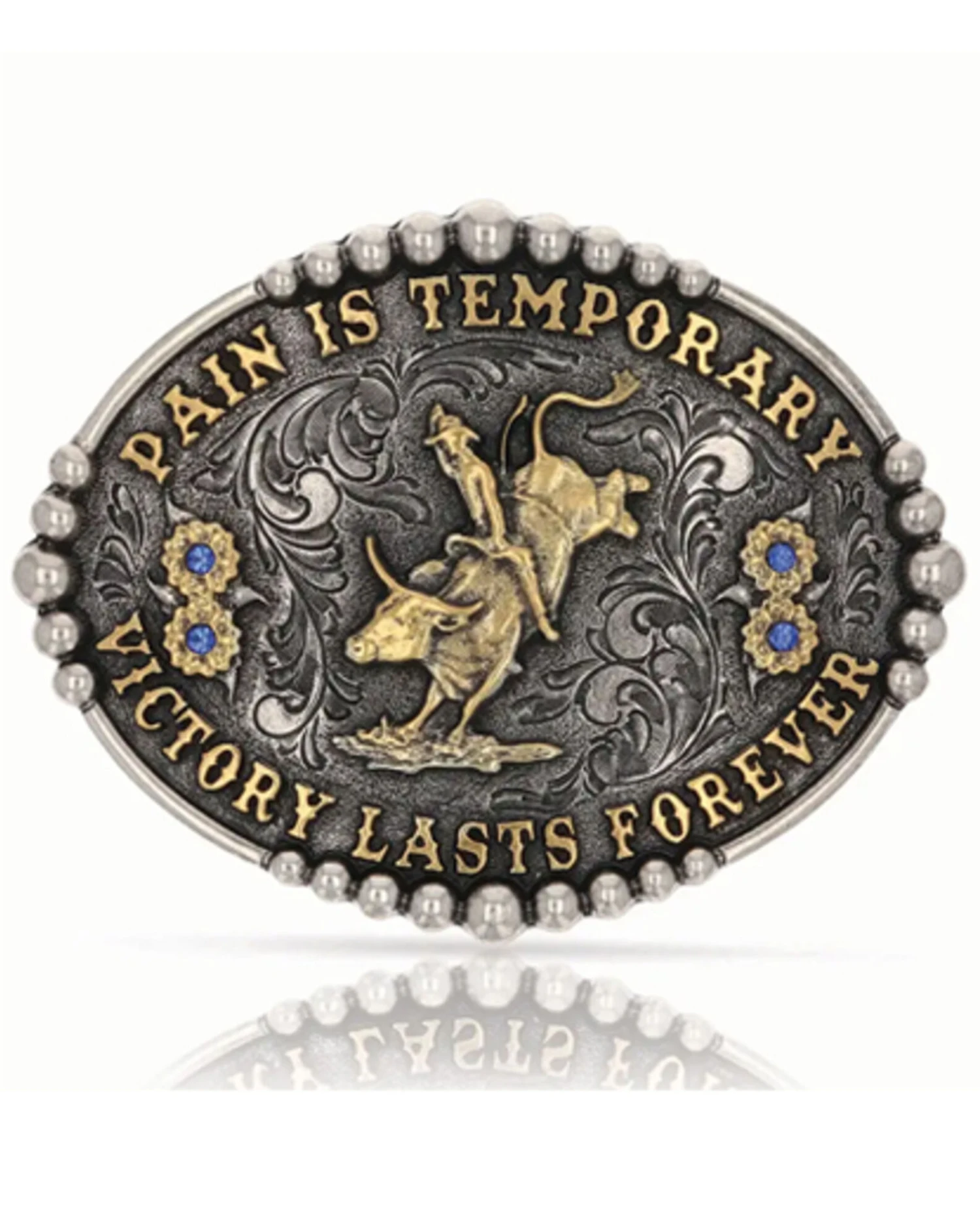 Montana Silversmiths Women's Pain Is Temporary Bull Riding Buckle 3 Montana Silversmiths Women's Pain Is Temporary Bull Riding Buckle
