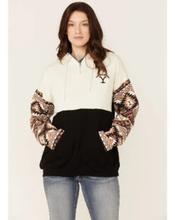 Paramount Network's Yellowstone Women's Mauve Southwestern Sleeve Hoodie Pullover 7 Paramount Network's Yellowstone Women's Mauve Southwestern Sleeve Hoodie Pullover -Western Cowboy Equipment Store 2000356684 661 P1