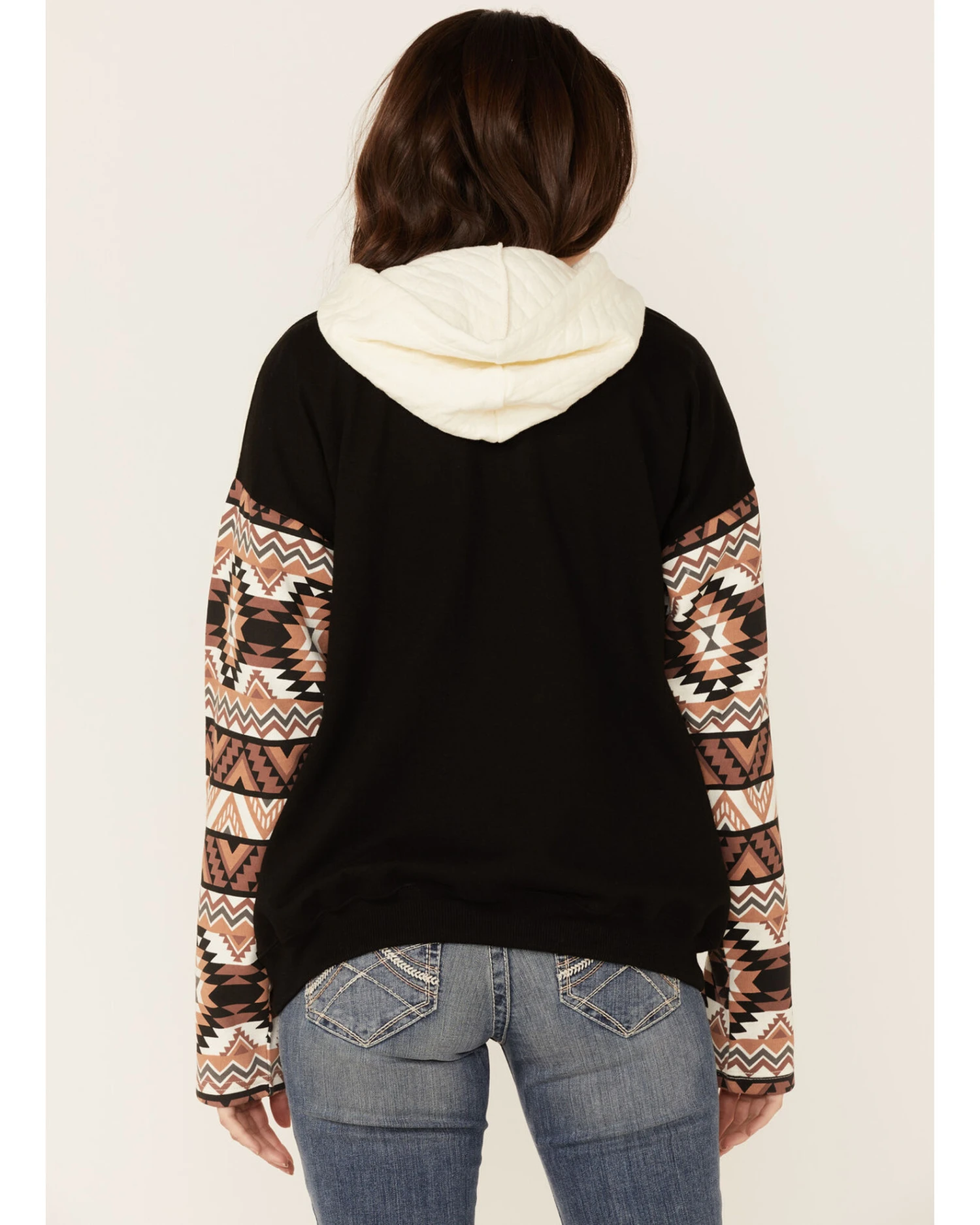 Paramount Network's Yellowstone Women's Mauve Southwestern Sleeve Hoodie Pullover 5 Paramount Network's Yellowstone Women's Mauve Southwestern Sleeve Hoodie Pullover - Image 3