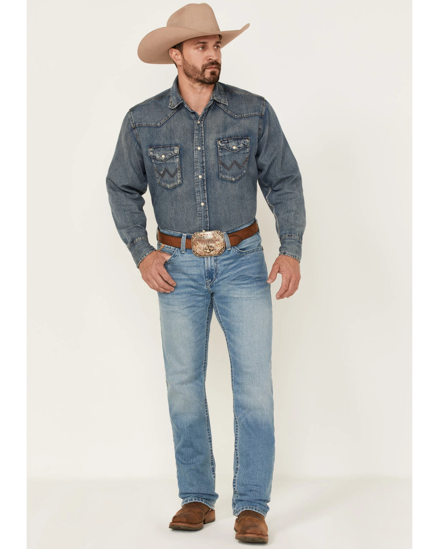 Ariat Men's M7 Hartwell Julian Medium Wash Stretch Slim Straight Jeans 4 Ariat Men's M7 Hartwell Julian Medium Wash Stretch Slim Straight Jeans - Image 2