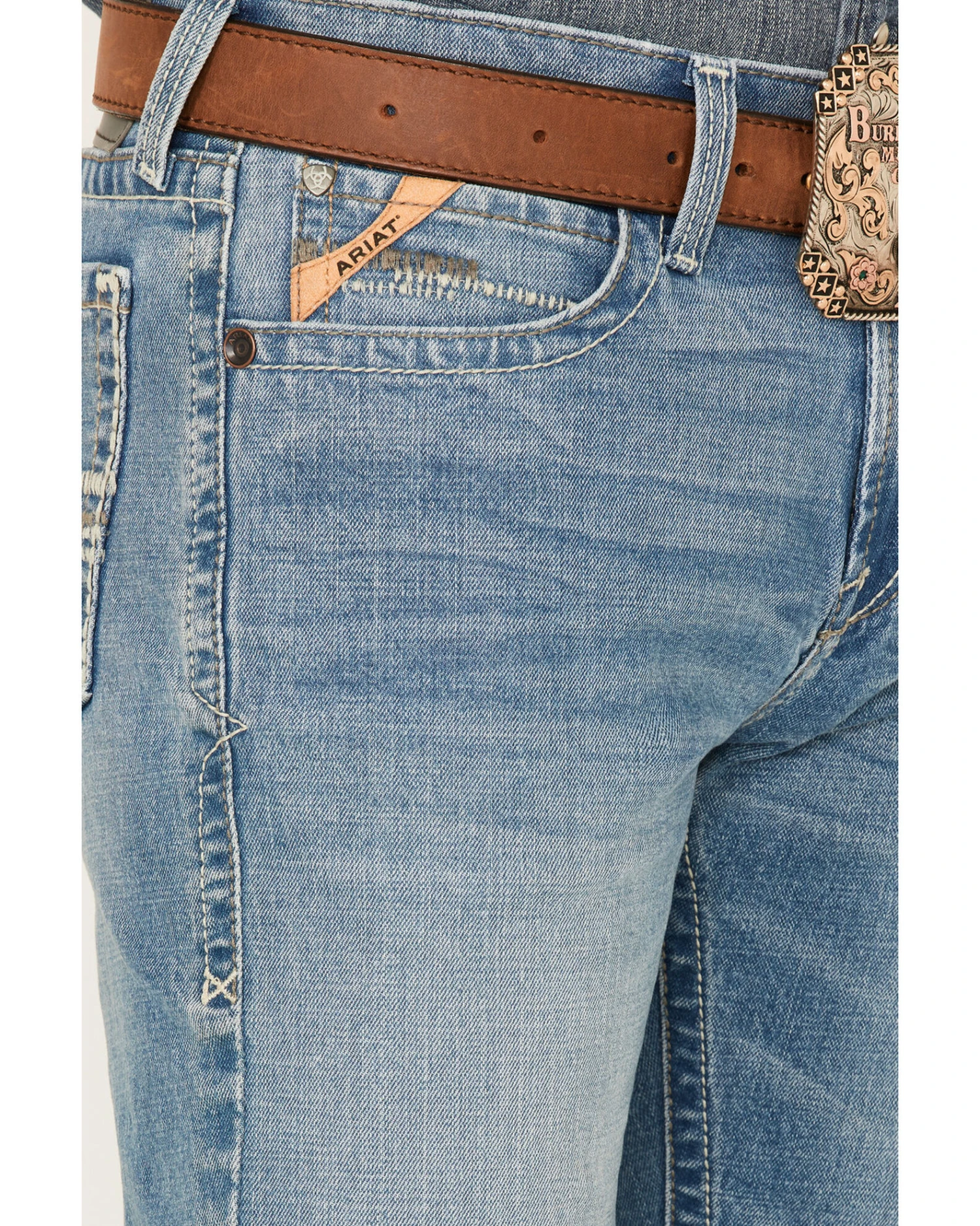 Ariat Men's M7 Hartwell Julian Medium Wash Stretch Slim Straight Jeans 5 Ariat Men's M7 Hartwell Julian Medium Wash Stretch Slim Straight Jeans - Image 3