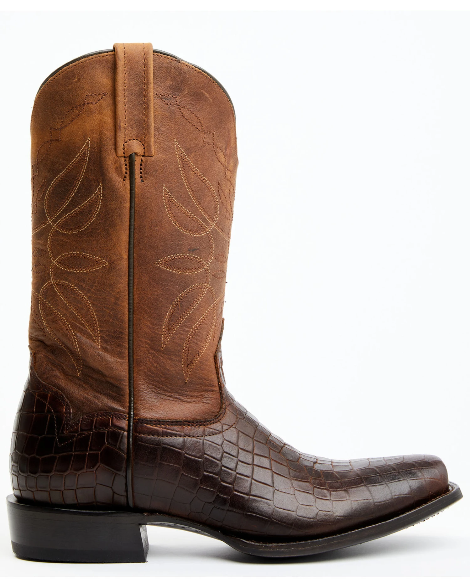 Moonshine Spirit Men's Madison Brown Printed Leather Western Boots - Square Toe 5 Moonshine Spirit Men's Madison Brown Printed Leather Western Boots - Square Toe - Image 3