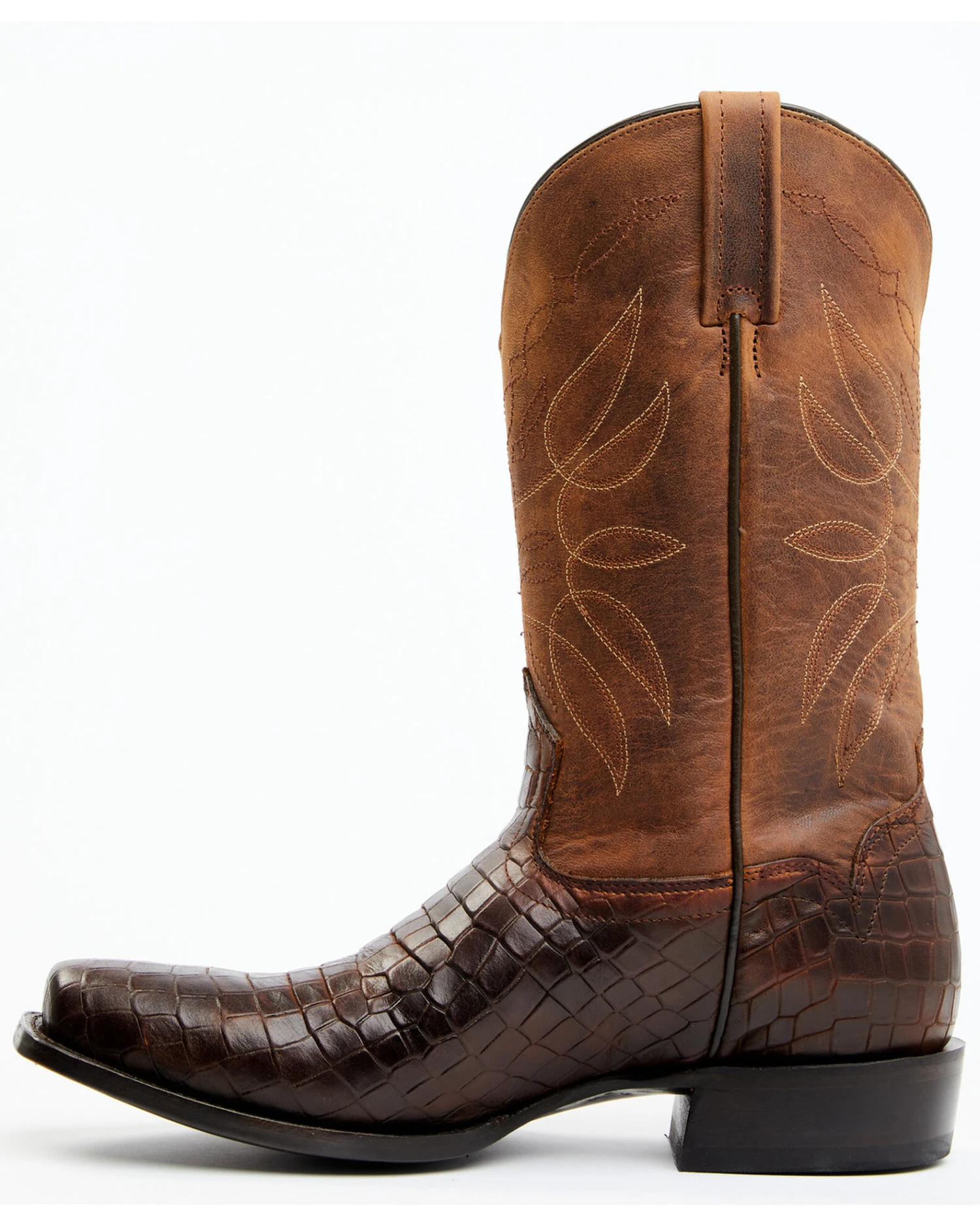 Moonshine Spirit Men's Madison Brown Printed Leather Western Boots - Square Toe 7 Moonshine Spirit Men's Madison Brown Printed Leather Western Boots - Square Toe - Image 5