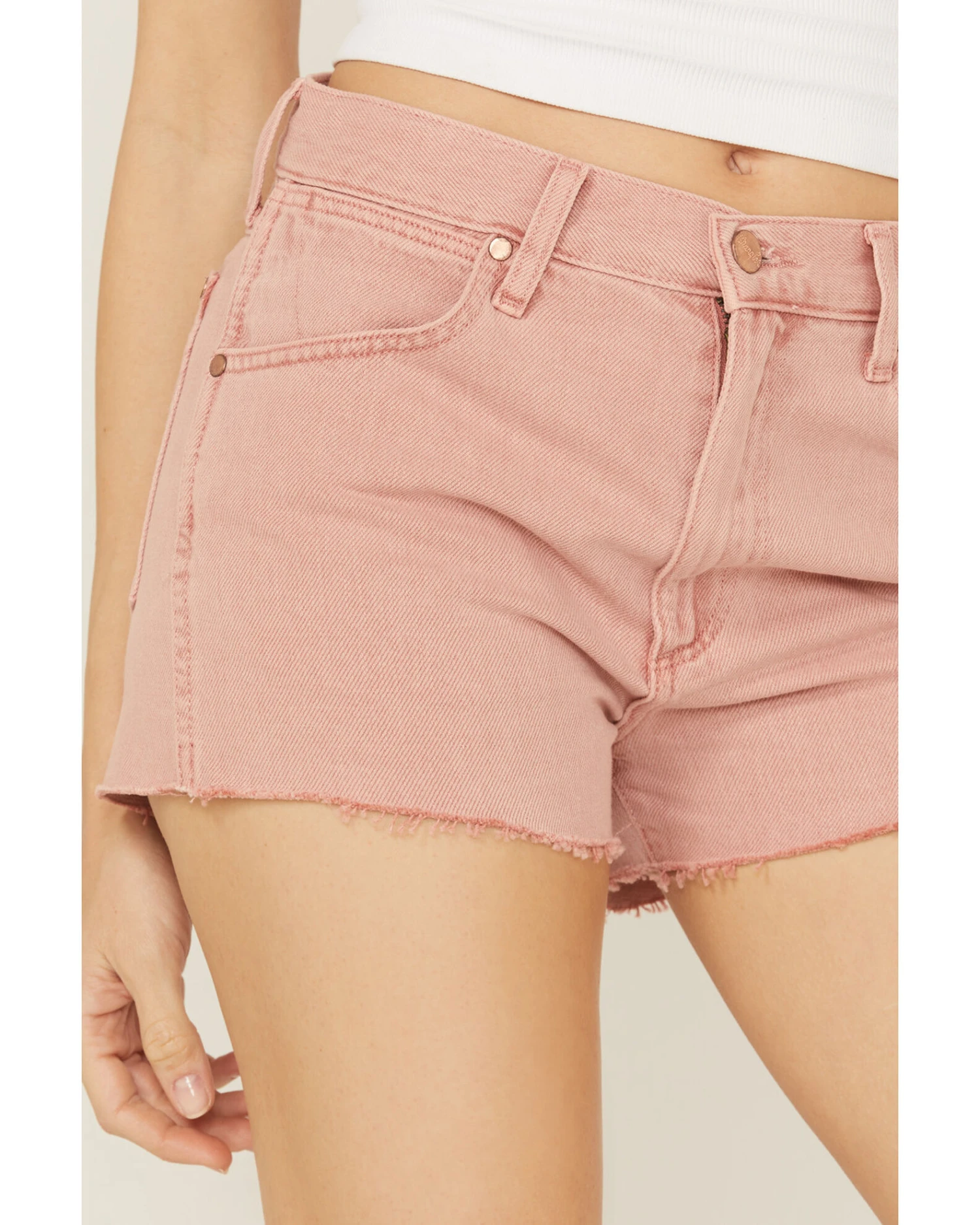Wrangler Women's High Rise Denim Festival Shorts 6 Wrangler Women's High Rise Denim Festival Shorts - Image 4