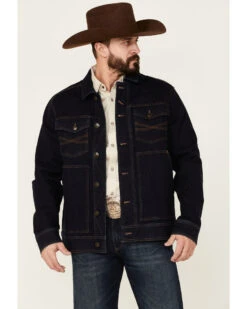 Blue Ranchwear Men's Button-Down Dark Denim Trucker Jacket 11 Blue Ranchwear Men's Button-Down Dark Denim Trucker Jacket -Western Cowboy Equipment Store 2000358857 401 P2