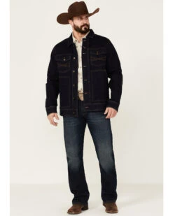 Blue Ranchwear Men's Button-Down Dark Denim Trucker Jacket 9 Blue Ranchwear Men's Button-Down Dark Denim Trucker Jacket -Western Cowboy Equipment Store 2000358857 401 P3