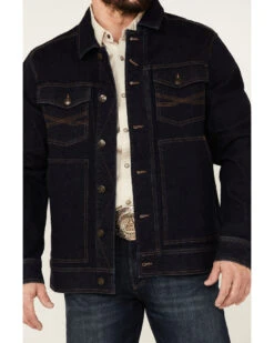 Blue Ranchwear Men's Button-Down Dark Denim Trucker Jacket 10 Blue Ranchwear Men's Button-Down Dark Denim Trucker Jacket -Western Cowboy Equipment Store 2000358857 401 P4