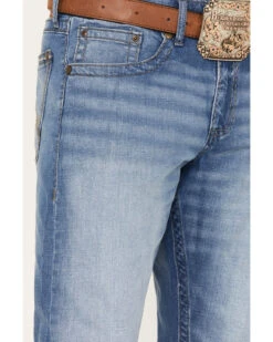 Rock 47 By Wrangler Men's Barlow Light Wash Slim Straight Jeans 9 Rock 47 By Wrangler Men's Barlow Light Wash Slim Straight Jeans -Western Cowboy Equipment Store 2000359726 412 P2
