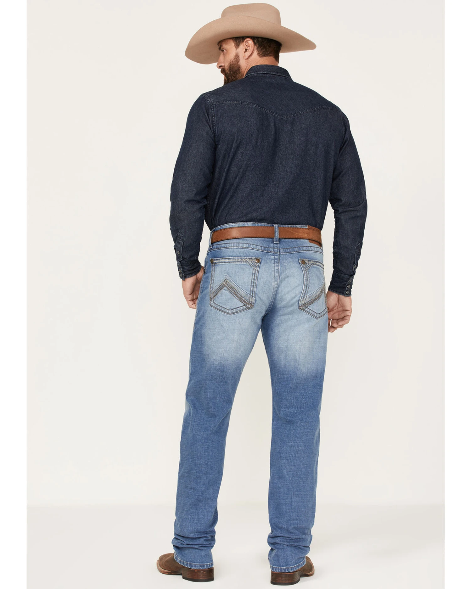 Rock 47 By Wrangler Men's Barlow Light Wash Slim Straight Jeans 4 Rock 47 By Wrangler Men's Barlow Light Wash Slim Straight Jeans - Image 2