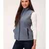 Roper Women's Blue Heathered Softshell Vest 1 Roper Women's Blue Heathered Softshell Vest -Western Cowboy Equipment Store 2000360006 400 P1