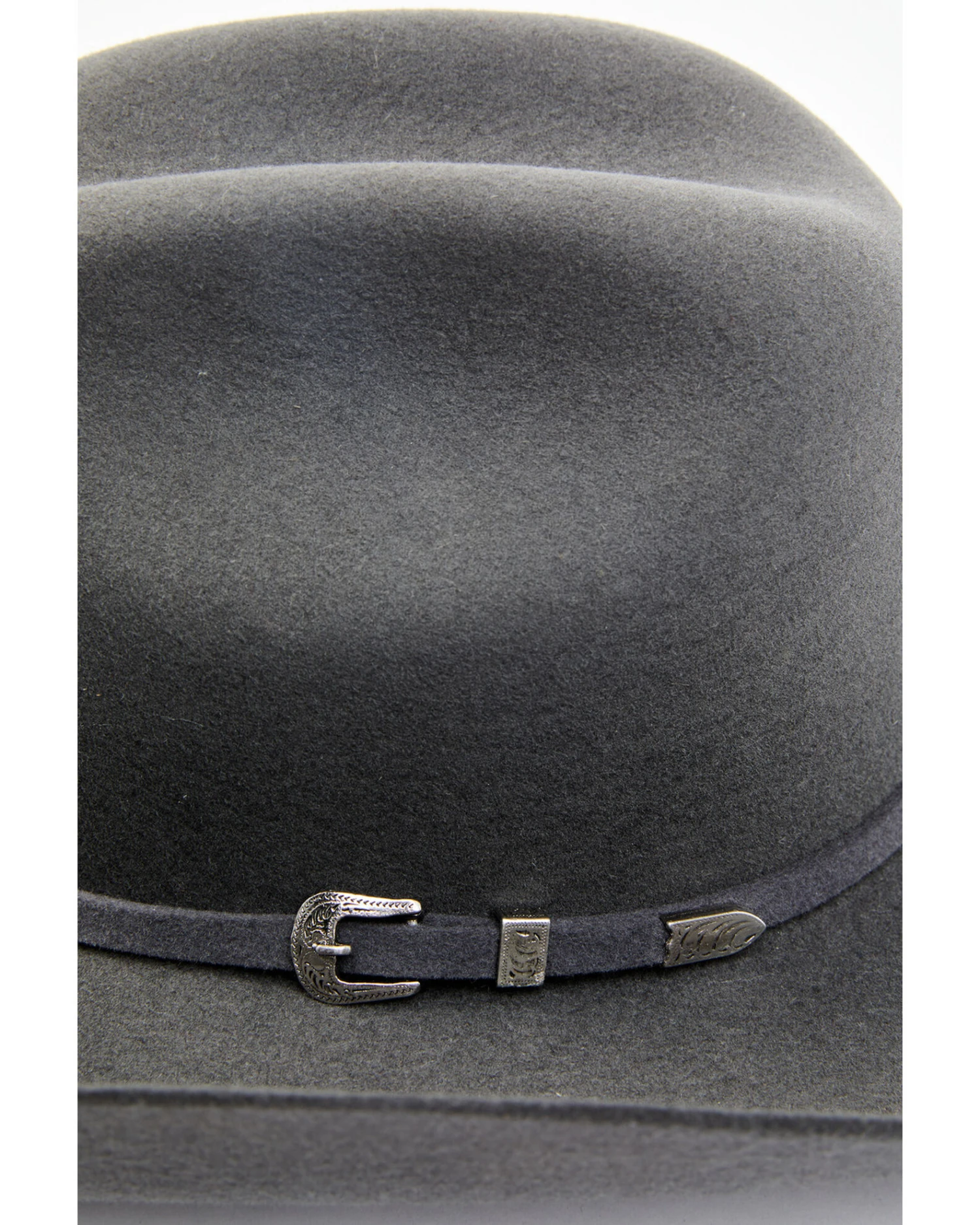 Cody James Men's 3X Smoke Gray Self Buckle Band Wool Felt Western Hat 4 Cody James Men's 3X Smoke Gray Self Buckle Band Wool Felt Western Hat - Image 2