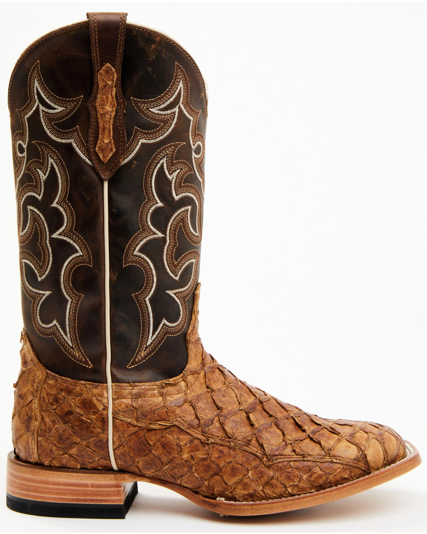 Cody James Men's Exotic Pirarucu Skin Western Boots - Broad Square Toe 7 Cody James Men's Exotic Pirarucu Skin Western Boots - Broad Square Toe - Image 5