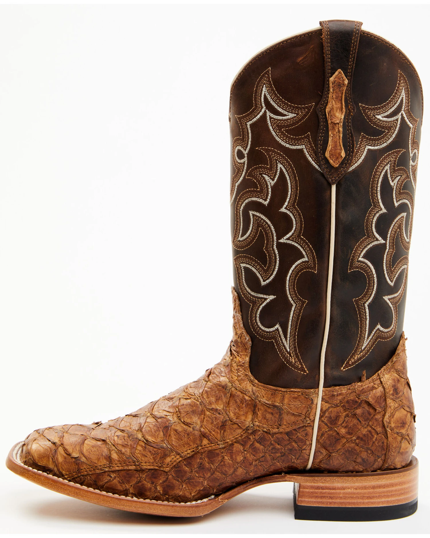 Cody James Men's Exotic Pirarucu Skin Western Boots - Broad Square Toe 6 Cody James Men's Exotic Pirarucu Skin Western Boots - Broad Square Toe - Image 4