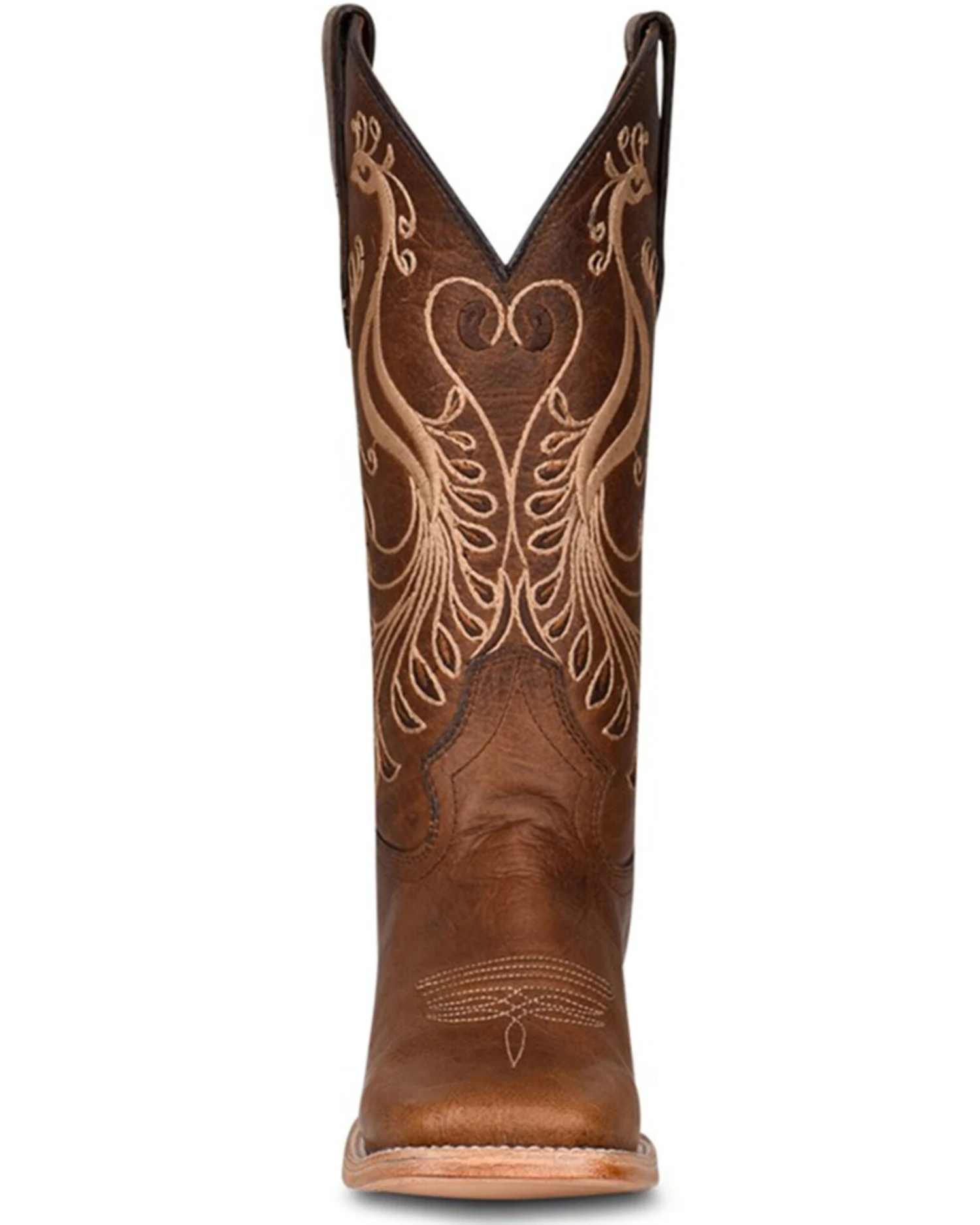 Corral Women's Peacock Embroidery Western Boots - Broad Square Toe 3 Corral Women's Peacock Embroidery Western Boots - Broad Square Toe