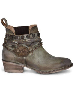 Circle G Women's Moss Zipper Harness Fashion Booties - Round Toe 9 Circle G Women's Moss Zipper Harness Fashion Booties - Round Toe -Western Cowboy Equipment Store 2000361041 370 P2