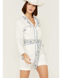 Driftwood Women's Embroidered Floral Shortall Romper 9 Driftwood Women's Embroidered Floral Shortall Romper -Western Cowboy Equipment Store 2000362704 100 P1