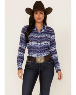 Ariat Women's R.E.A.L. Southwestern Oceanic Print Long Sleeve Western Pearl Snap Shirt 9 Ariat Women's R.E.A.L. Southwestern Oceanic Print Long Sleeve Western Pearl Snap Shirt -Western Cowboy Equipment Store 2000362866 400 P1