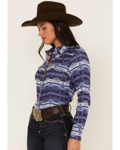 Ariat Women's R.E.A.L. Southwestern Oceanic Print Long Sleeve Western Pearl Snap Shirt 8 Ariat Women's R.E.A.L. Southwestern Oceanic Print Long Sleeve Western Pearl Snap Shirt -Western Cowboy Equipment Store 2000362866 400 P2